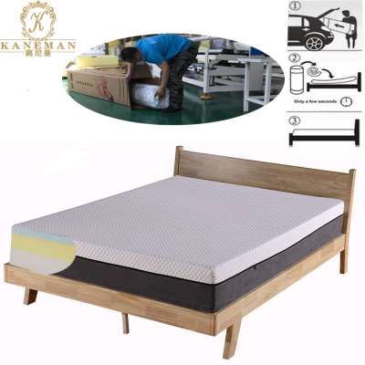 Cool sleeping gel memory foam mattress roll in color box cheap price